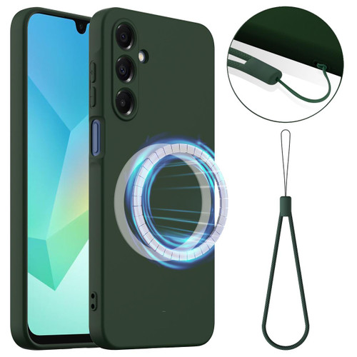 Samsung Galaxy A16 5G Shockproof Silicone Magsafe Phone Case - Dark Green